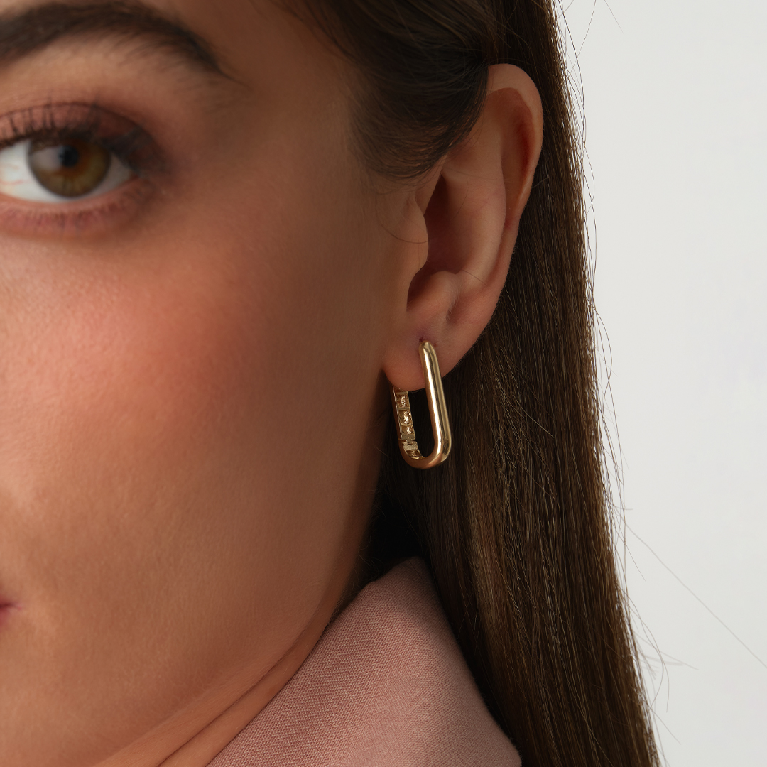 Basic Ataç Form Altın Küpe - 1