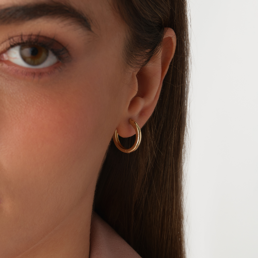 Basic Halka Altın Küpe - 1