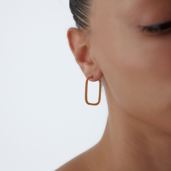 Basic Kare Fiyon Küpe - Koçak