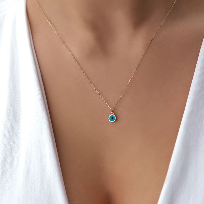 Basic Nazar Boncuklu Altın Kolye - Rayna