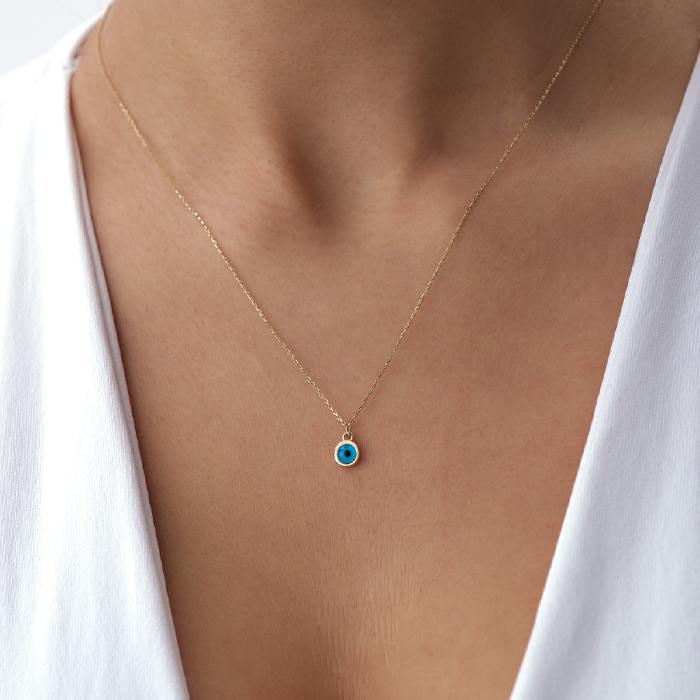 Basic Nazar Boncuklu Altın Kolye - Rayna