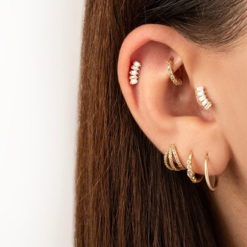 Beş Baget Taşlı Minimal Tragus Piercing - Dianora (1)