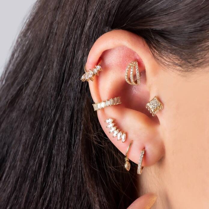 Beş Markiz Taşlı Helix Piercing - 2