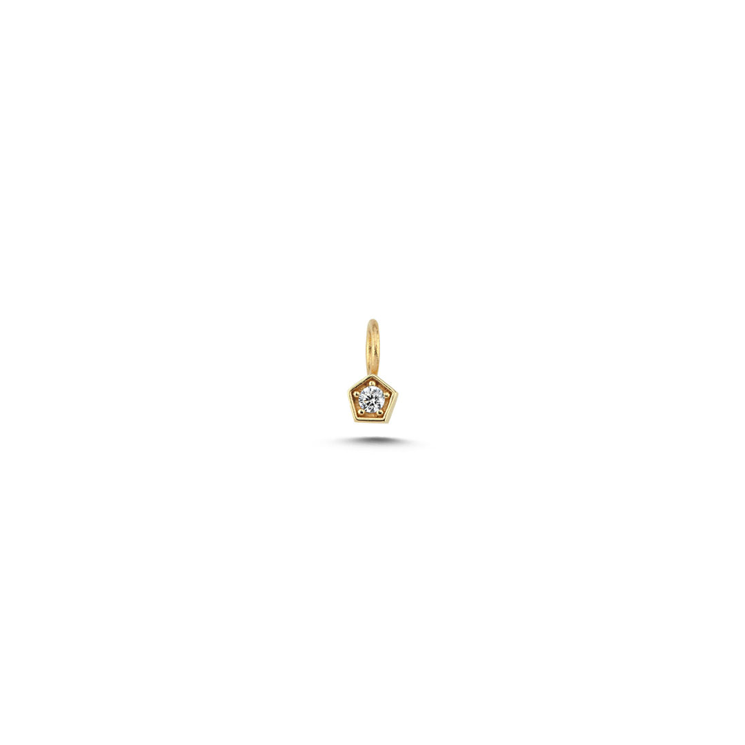 Beşgen Mini Taşlı Charm - 1