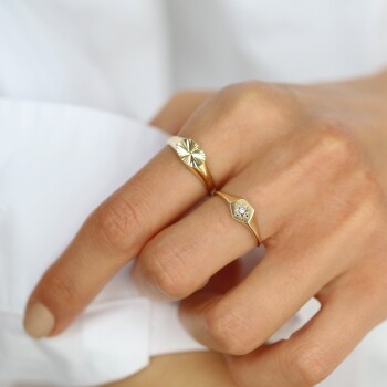 Beşgen Plaka Kutup Yıldızı Yüzük - Rayna (1)