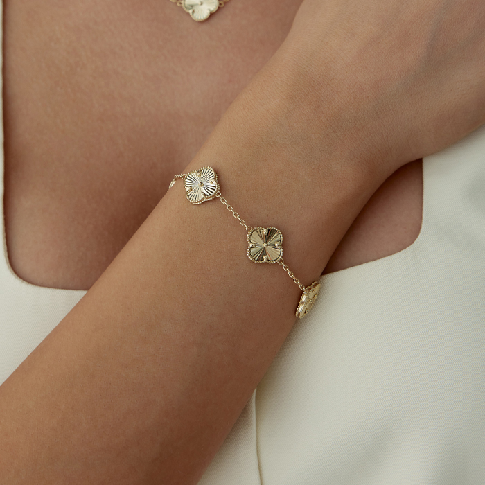 Beşli Altın Yonca Cleef Bileklik - Milades