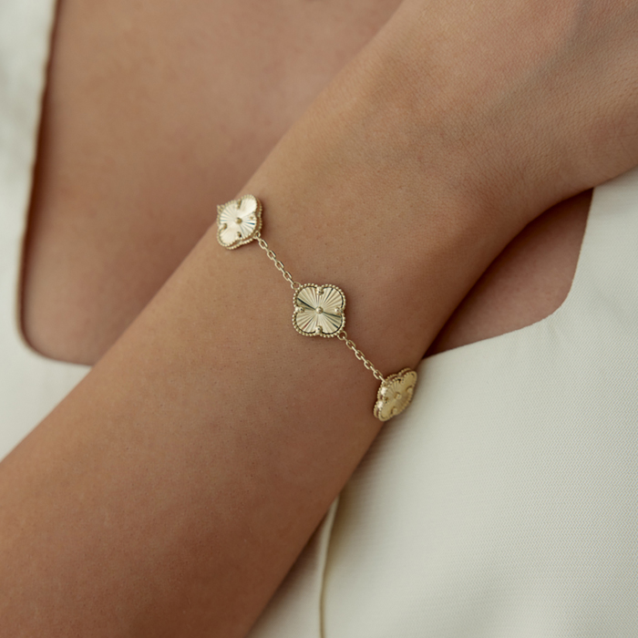 Beşli Altın Yonca Cleef Bileklik - Milades (1)