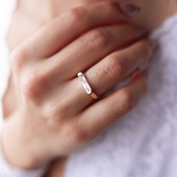 Beyaz Baget Yüzük - Rayna