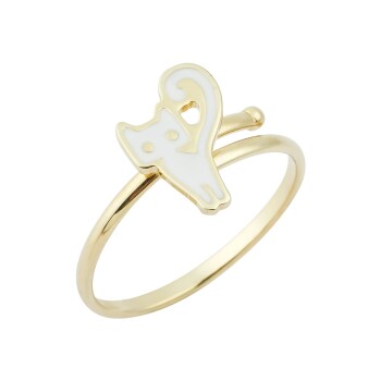 Beyaz Kedili Çocuk Yüzüğü - Melike