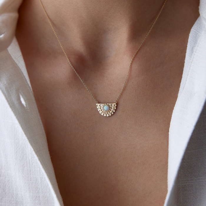 Beyaz Mineli Via Kolye - RİTİM (1)