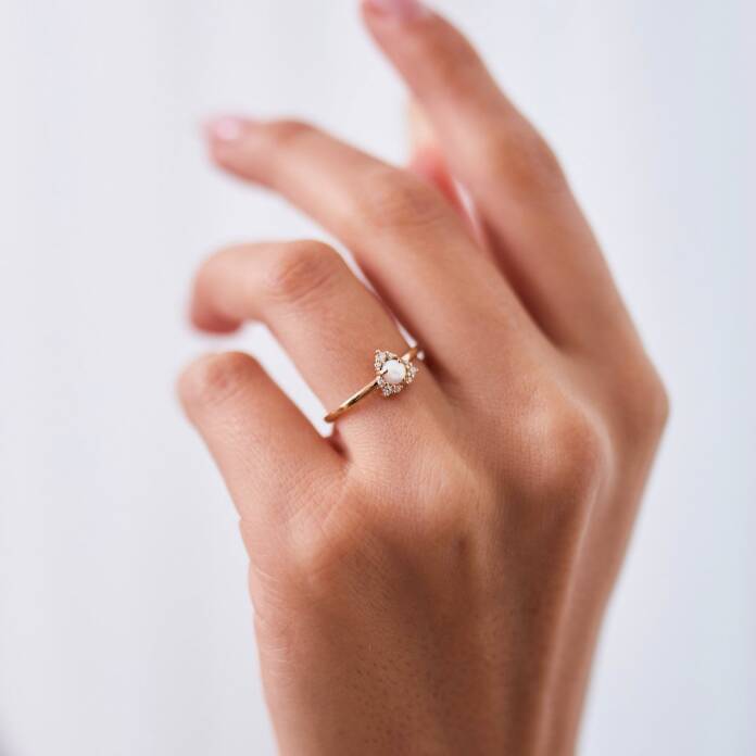 Beyaz Opal Taş Yüzük - 1