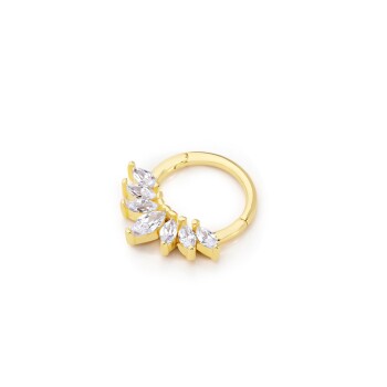 Beyaz Sıra Taşlı Helix Piercing 8mm - Alen