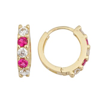 Beyaz ve Pembe Taş Çocuk Küpesi - Melike