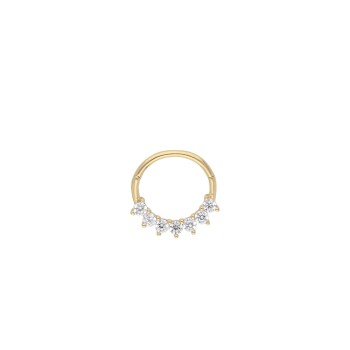 Beyaz Yedi Taşlı Helix Piercing 10mm - Alen