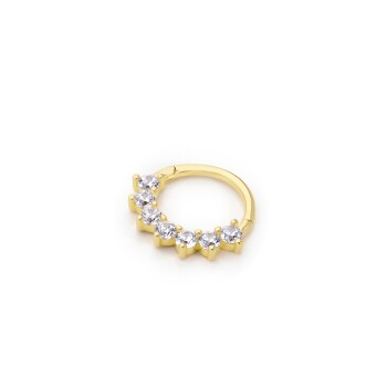 Beyaz Yedi Taşlı Helix Piercing - 1