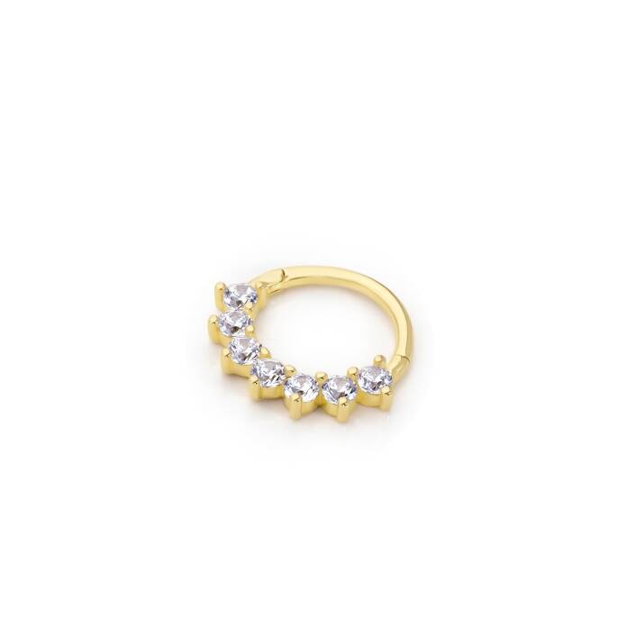 Beyaz Yedi Taşlı Helix Piercing - 1