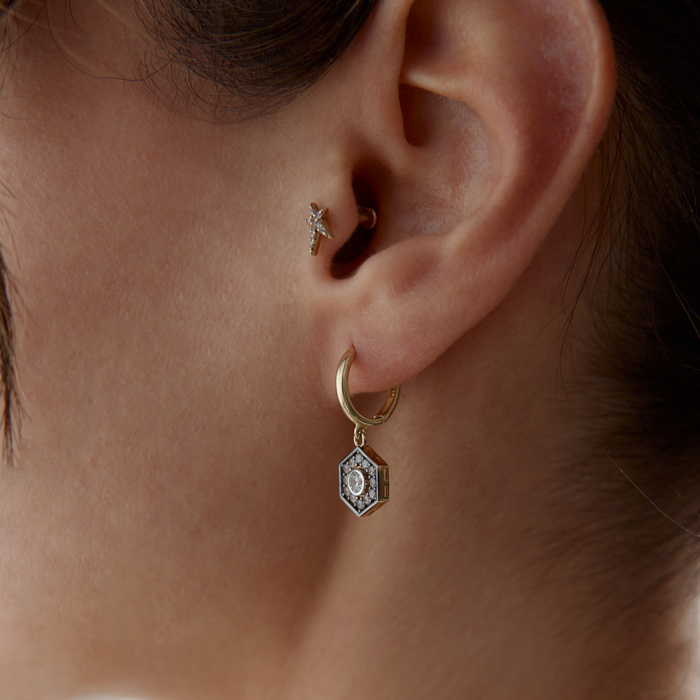 Black Altıgen Küpe - Cemart (1)