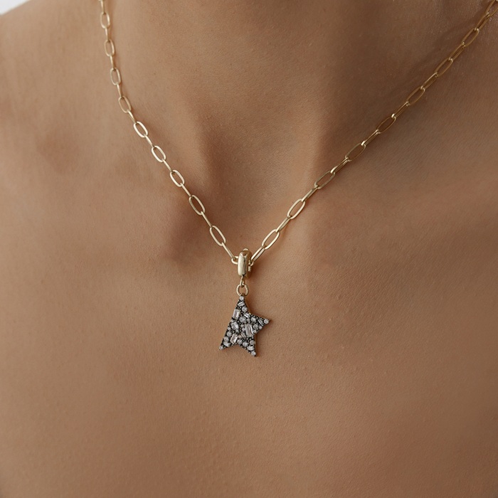 Black Half Star Kolye - Alen (1)