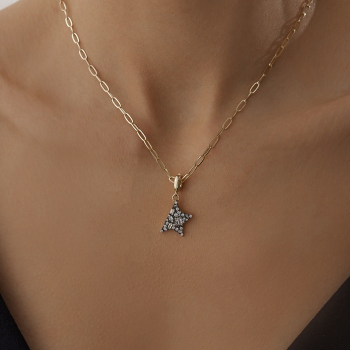 Black Half Star Kolye - Alen