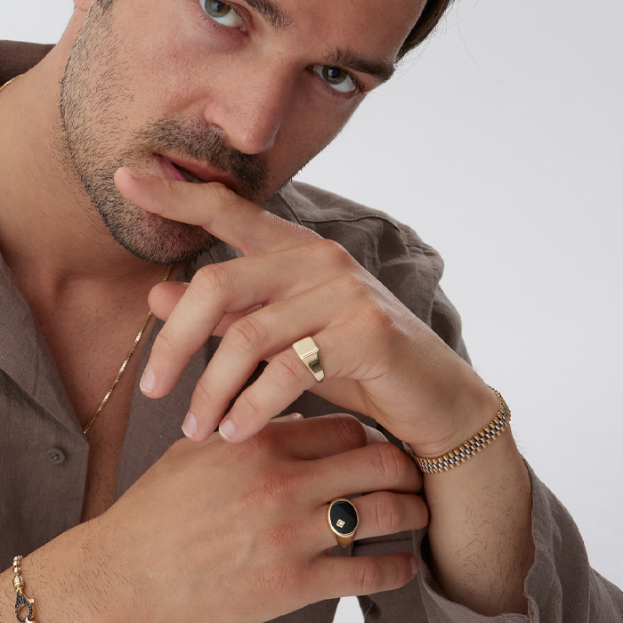 Black Sparkle Şovalye Yüzük - Arpaş (1)