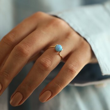 Blue Ay Taşı Yüzük - Mazal