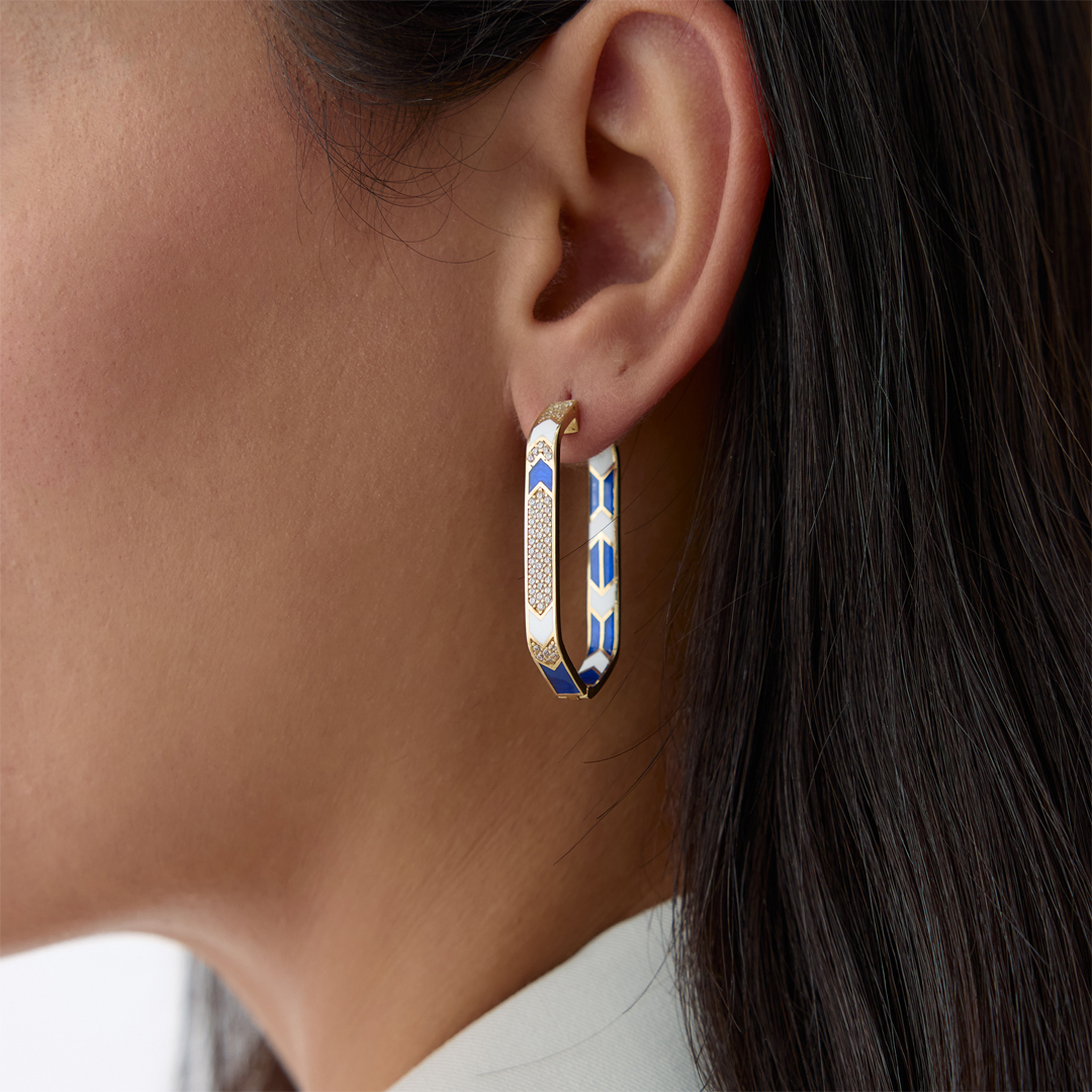 Blue Mirale Taşlı Küpe - 1