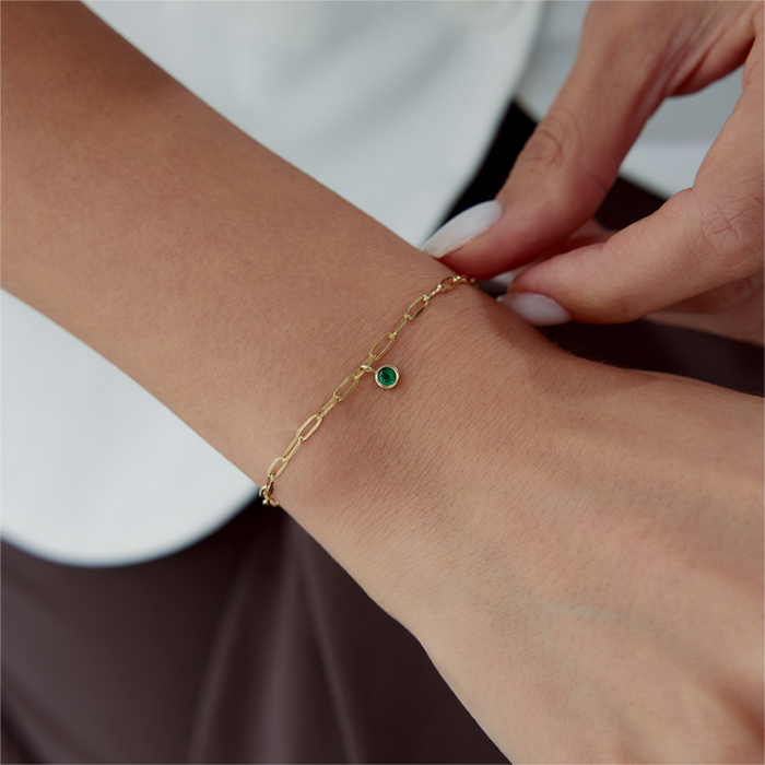 Boğa Burcu Tsavorite Ataç Bileklik - Simoro (1)