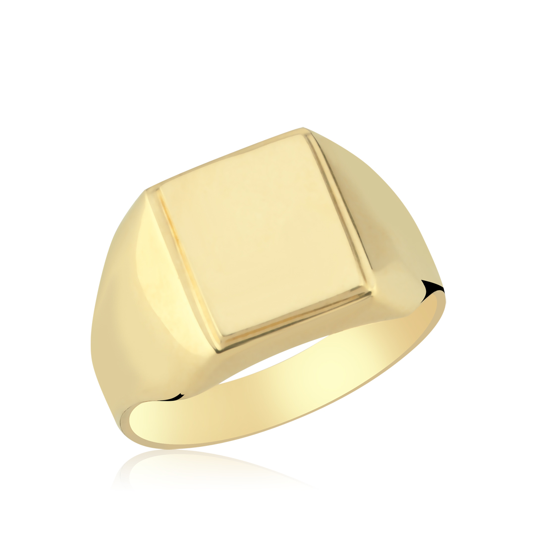 Bold Kare Plaka Erkek Yüzük - 1