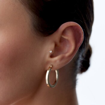 Bold Köşeli Halka Küpe - Tuana (1)