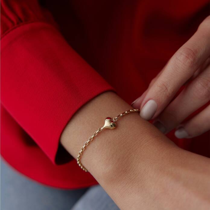 Bombe Kalp Zincir Bileklik - 1