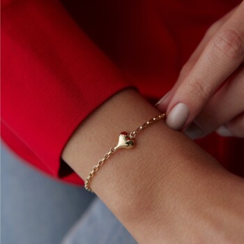 Bombe Kalp Zincir Bileklik - 2