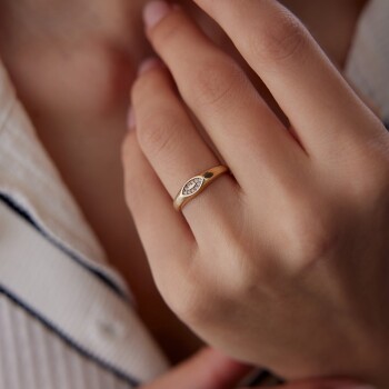 Bombe Taşlı Yüzük - Alen