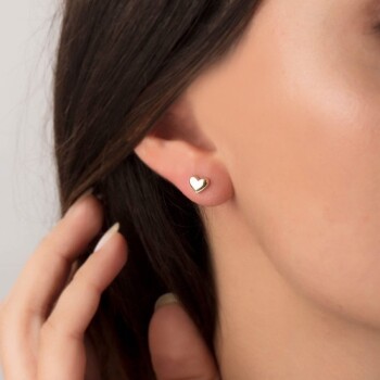 Bombe Vidalı Kalp Küpe - CNR