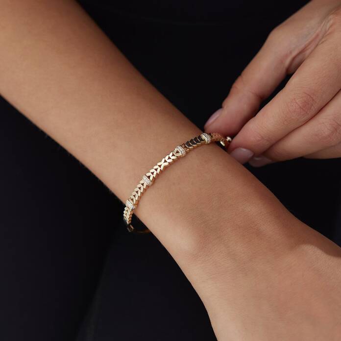 Buğday Taş Detaylı Kelepçe - 1