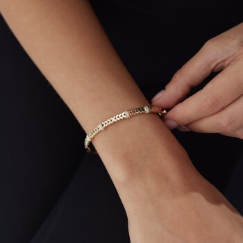 Buğday Taş Detaylı Kelepçe - 4