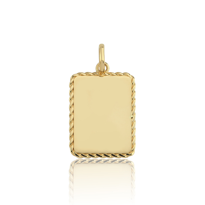 Burgu Frame Dikdörtgen Plaka Kolye Ucu - Gökhan Bera