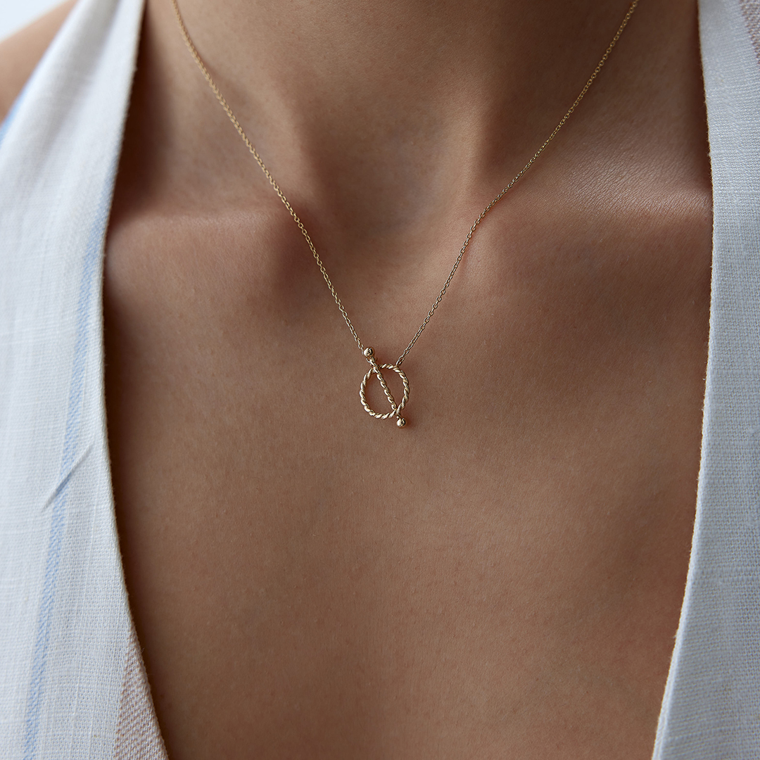 Burgulu Charm Halkası Kolye - 1