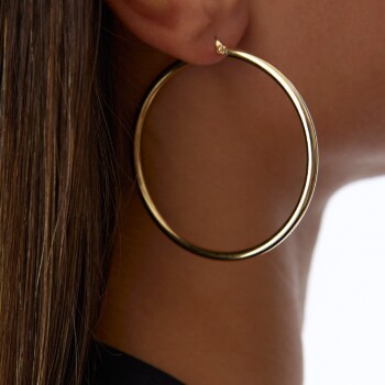 Büyük Boy Bombe Halka Küpe - Tuana (1)