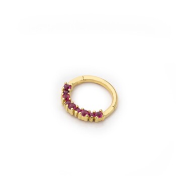 Büyük Küçük Kırmızı Taşlı Helix Piercing - Alen