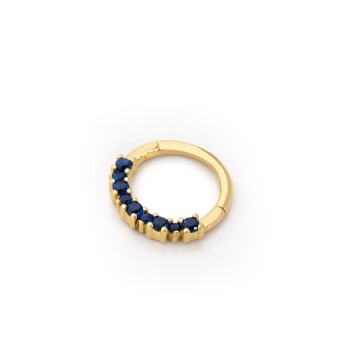 Büyük Küçük Lacivert Taşlı Helix Piercing - Alen