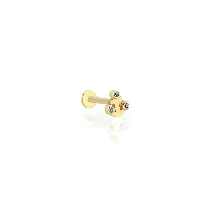 Çapa Model Taşlı Tragus Piercing - 1