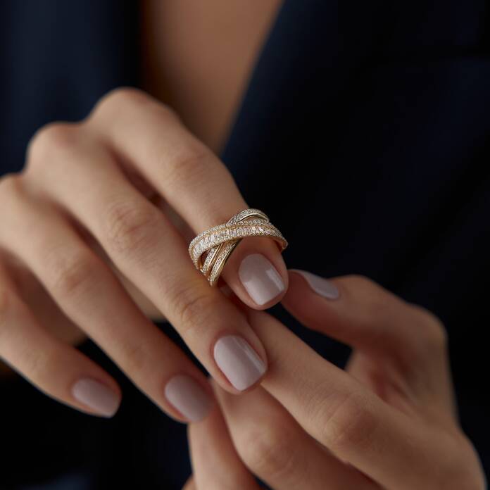 Çapraz Baget Taşlı X Yüzük - 2