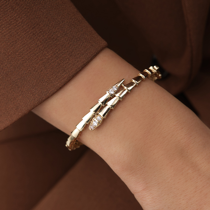 Chain Baget Taşlı Altın Kelepçe - Özer