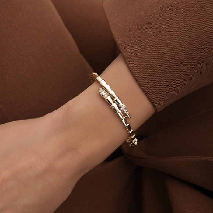 Chain Baget Taşlı Altın Kelepçe - Özer (1)