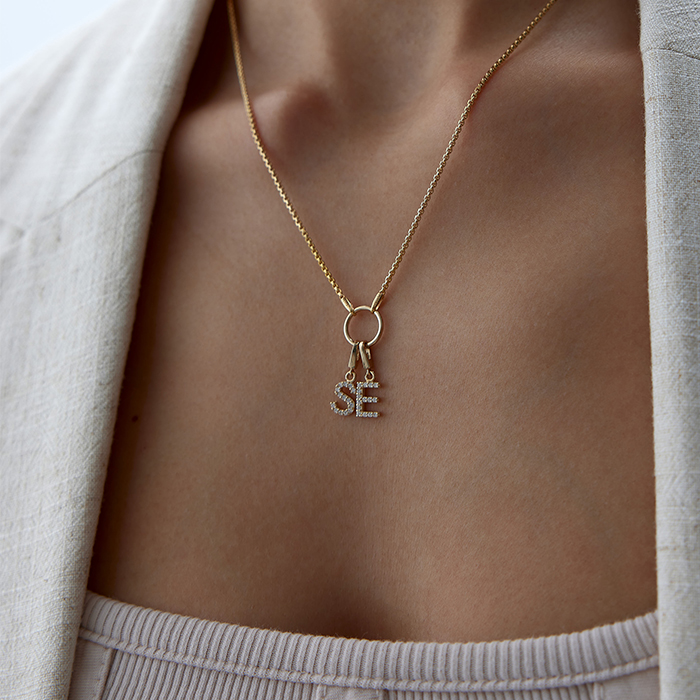 Charm Halkalı İkili Harf Kolye - Alen (1)