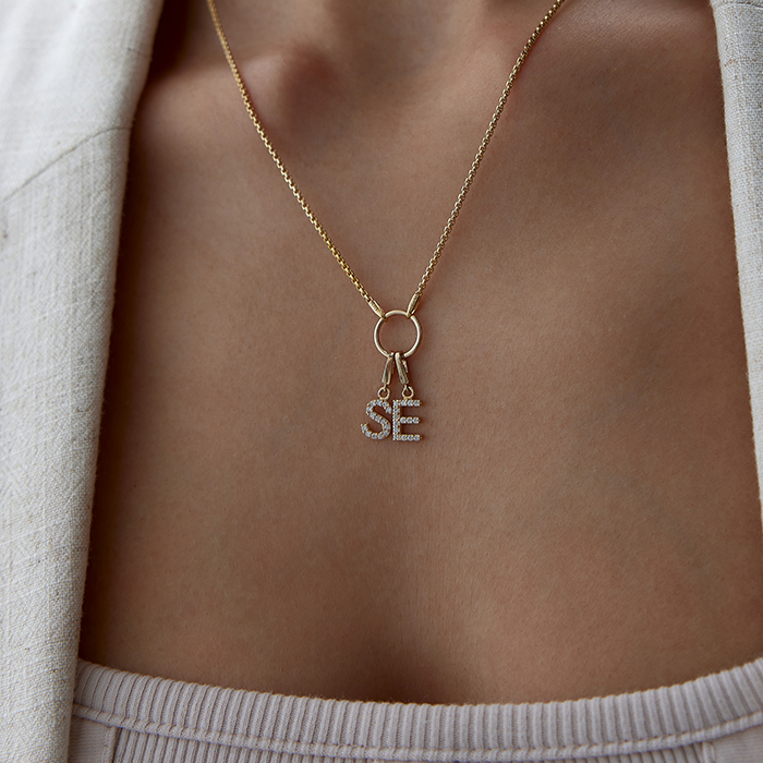 Charm Halkalı İkili Harf Kolye - Alen