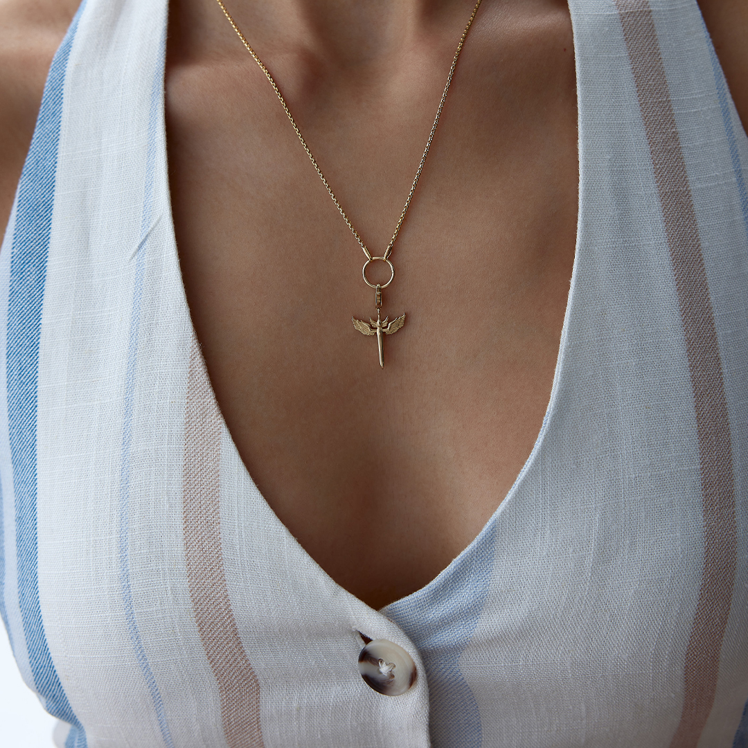 Charm Halkalı Mikail Kılıcı Kolye - 3