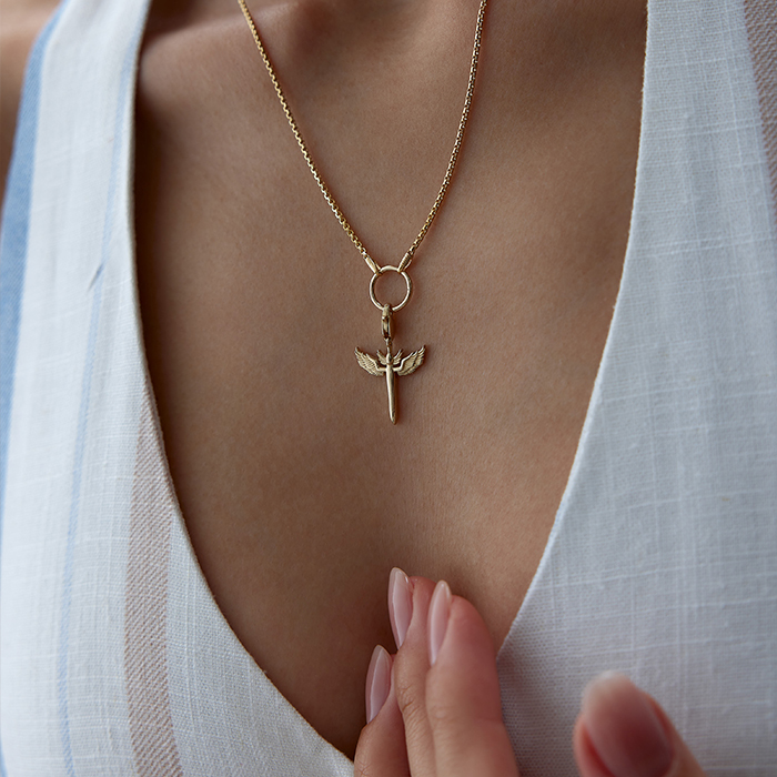 Charm Halkalı Mikail Kılıcı Kolye - Alen (1)