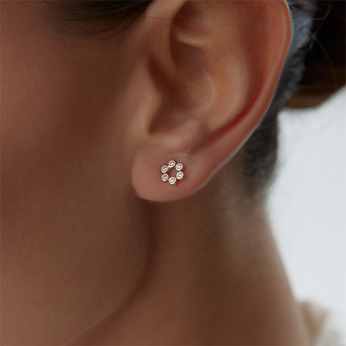 Çiçek Daire Küpe - Rayna (1)