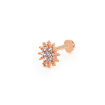 Çiçek Desen Taşlı Tragus Piercing - Alen